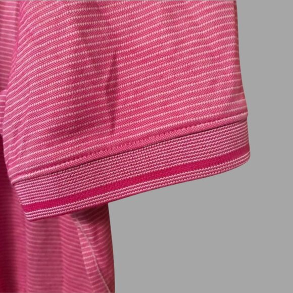 NWT Tommy Bahama Polo Men's XL Very Berry Pink Short Sleeve Stripes - Picture 6 of 10